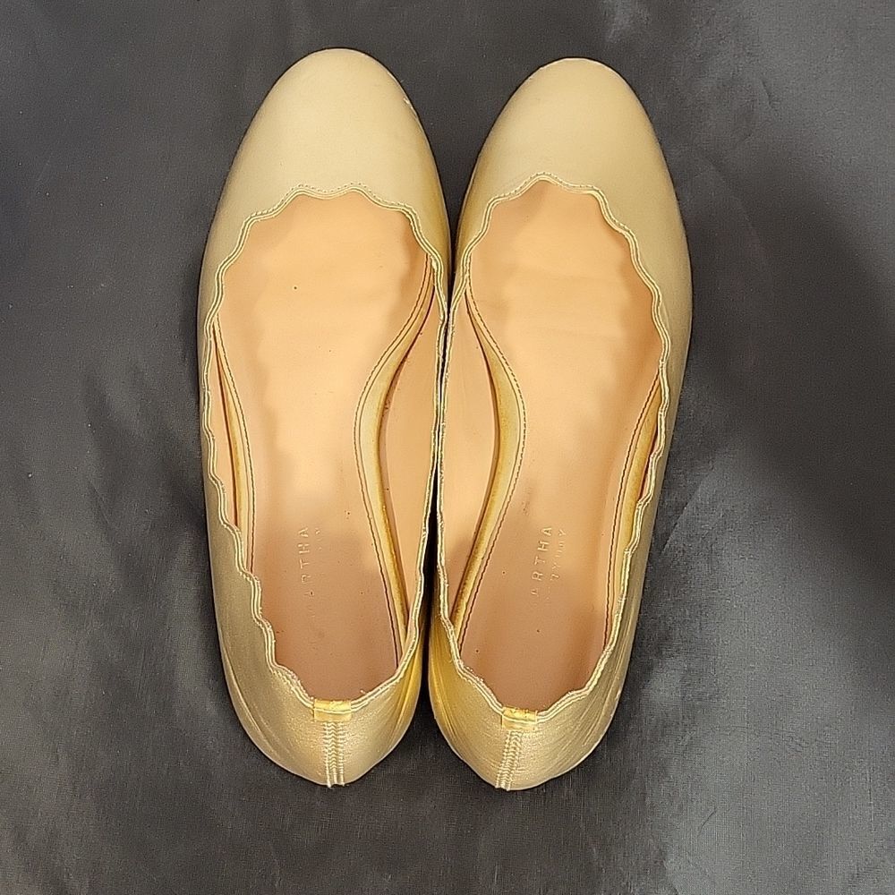 M MARTHA EVERYDAY METALLIC WOMEN"S BALLERINAS SCALLOPED EDGE DETAILS FLAT - Picture 6 of 12